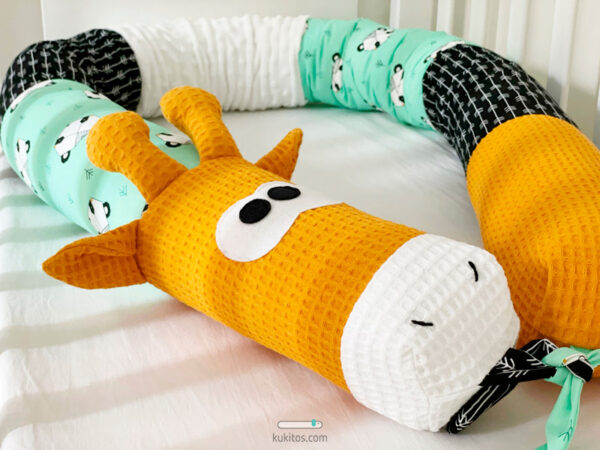Cojín nido evolutivo desenfundable, reductor y chichonera de cuna, maxicuna, protector de cama. Modelo "JENNY". Elige el animal. - Imagen 2