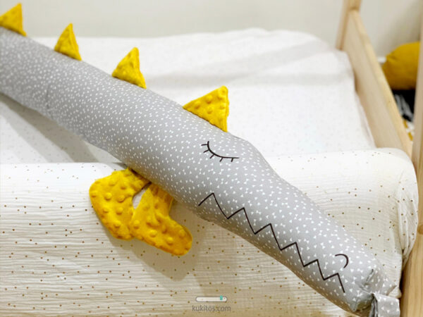 Cojín nido evolutivo desenfundable, reductor y chichonera de cuna, maxicuna, protector de cama. Modelo "DRAGÓN ZOKO".