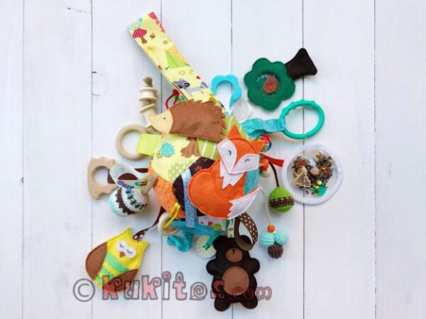 Pelota multisensorial para bebé. </br>Modelo "ANIMALES DEL BOSQUE". - Imagen 3